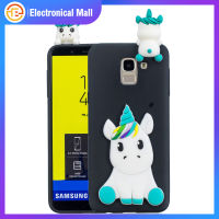 สำหรับ Samsung J6 2018/J6บวกเคสโทรศัพท์3D รูปม้าการ์ตูนพร้อมแตรด้านหลังเคสสมาร์ทโฟนกันน้ำและกันกระแทกโทรศัพท์มือถือ