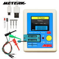 เครื่องวัดไฟจอแสดงผลสีชัดตัวทดสอบแรงต้านทานประจุกระแสไฟฟ้ามัลติฟังก์ชั่น LCR-T7เครื่องวัดไฟสำหรับตัวเก็บประจุตัวต้านทานไดโอดไตรโอดทรานซิสเตอร์ LCR NPN PNP MOSFET