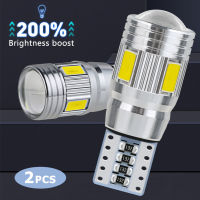 2ชิ้นสัญญาณไฟหลอดไฟ LED W5W รถยนต์ T10 6SMD โคมไฟข้างรถยนต์แบบลิ่มป้ายทะเบียนรถถอยหลังอัตโนมัติไฟอ่านหนังสือ12V 6500K