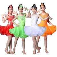 Tassels Girls Ballroom Latin Dance Clothes Kids Salsa Performance Costumes Competition Girls Figure Skating Dress Rave Outfits