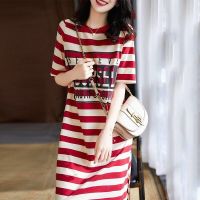 【X-style】Korean Fashion Summer Dress Womens Loose Printed Dress