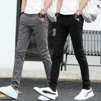 COD ✽♈ imoq55 store High Quality Mens Solid Color Casual Slim Fit Long Pants Fashion Design Elastic Trousers Large Size