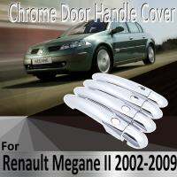 สติกเกอร์ตกแต่งสำหรับ Renault Megane II MK2 2ชิ้นขนาด2002 ~ 2009อุปกรณ์เสริมรถยนต์เปลี่ยนสีฝาครอบมือจับประตูโครเมียม