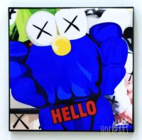 KAWS BFF #2 คอวส์ HELLO รูปภาพ​ติด​ผนัง​ pop art พร้อมกรอบและที่แขวน Cartoon การ์ตูน กรอบรูป แต่งบ้าน ของขวัญ น่ารัก ภาพพิมพ์ รูปภาพ