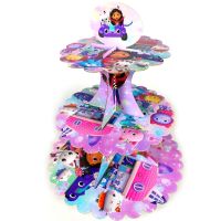 【hot】 1set/lot Gabby Theme kids Favors 3 Tier Holder Baby Shower Paperboard Happy Birthday Supplies ！