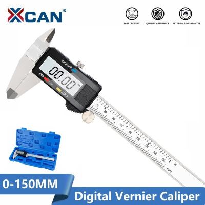 XCAN Caliper 0-100Mm 0-150Mm ดิจิตอล LCD เครื่องมือวัดขนาดไมครอนสแตนเลสเครื่องวัดระยะเวอร์เนีย