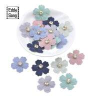 EDDY SONG 50PCS กับพลอยเทียม ดอกไม้ applique งานปัก อุปกรณ์อเนกประสงค์ ผ้าปะดอกไม้ ดีไอวาย หลากสี การตัดเย็บเสื้อผ้า