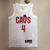 Hot Pressing Authentic Custom Jersey 2022-23 Mens Cleveland Cavaliers Donovan Mitchell &amp; Evan Mobley &amp; Darius Garland Association Edition สวิงแมนเจอร์ซีย์-สีขาว