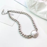 [COD] European and ins style pearls do fade necklace female indifferent simple niche temperament titanium steel clavicle chain