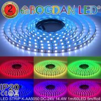 LED STRIP, K-AA-CC-5050-60-RGB DC-24V 14.4W/1M 60LED/1M IP20 ยี่ห้อ BOGDAN LED แอลอีดีไฟเส้นสำหรับตกแต่ง 5M/Roll  (ราคา/5เมตร)