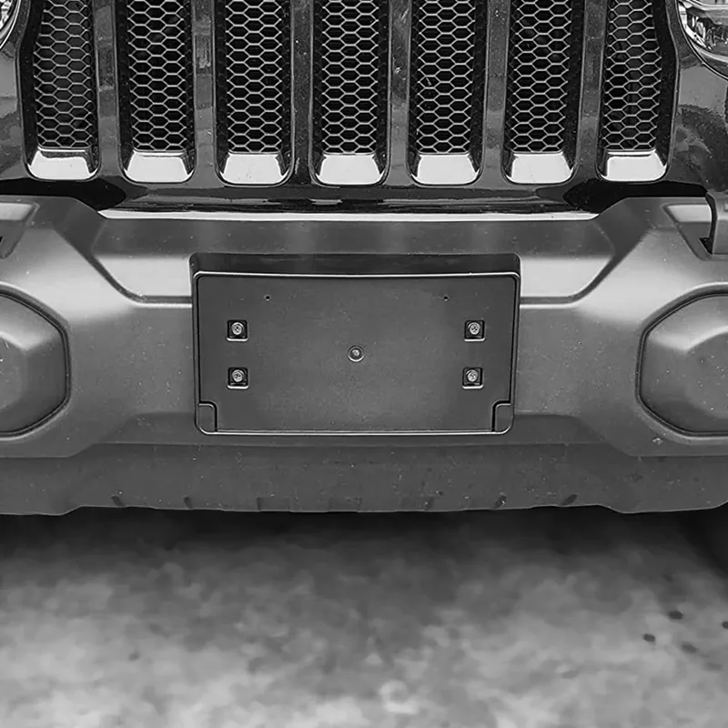 Front License Plate Bracket Holder Cover Frame License Plate Bracket for Jeep  Wrangler JL JLU & Gladiator JT 2018-2023 Accessories ,Black 