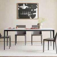 HOMIE LIFE luxury โต๊ะกินข้าว aluminum alloy rectangular โต๊ะวางของ dining table H63