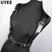 UYEE Techwear เข็มขัด PU หนังเทียมสำหรับผู้หญิง,ชุดชั้นในสร้อยคาดลำตัวทาสชุดชั้นในแบบกอธิคสายรัดแบบกรงสไตล์โกธิคเข็มขัดฮาราจูกุพังค์