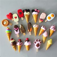 Buy 5 Get 1 3D Simulation Food Cute Cone Ice Cream Choc-ice Resin Refrigerator Magnet Sweetmeats Wholesale Production Wall Stickers Decals