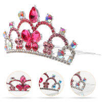 OULII มงกุฏขนาดเล็ก Rhinestone Tiara Comb Girls ปาร์ตี้วันเกิดเครื่องประดับผมอุปกรณ์เสริมผม