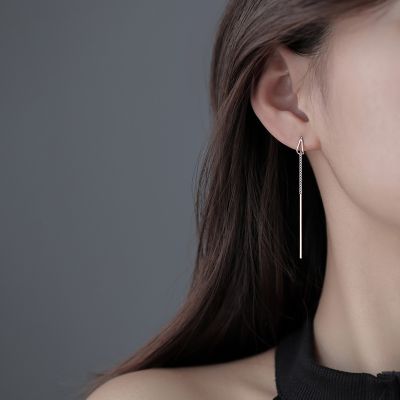 Box Chain Tassel Drop Earrings