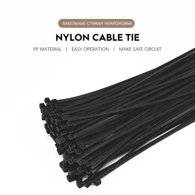 [Pay Postage Get]100pcs Cable Tie 4x200 Black White 3x80/100/120 Assorted Self-Locking Nylon Tie Plastic Loop Wire Wrap Zip Ties