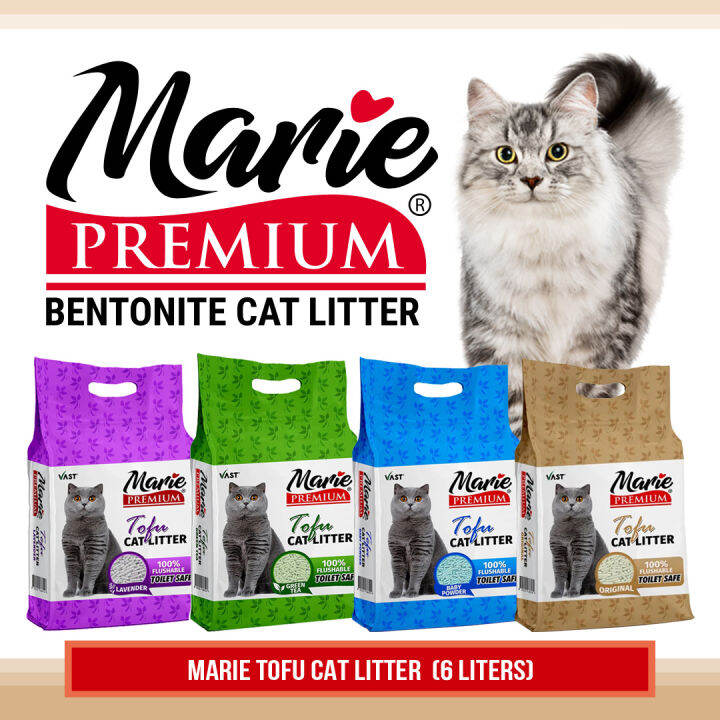 6L MARIE PREMIUM TOFU CAT LITTER (Powder, Green Tea, Lavender, Original