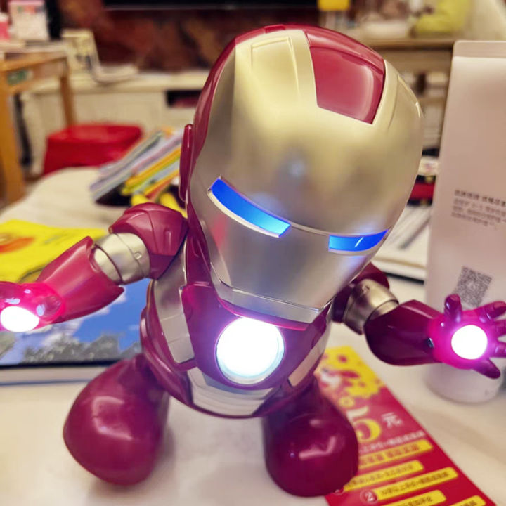 มหัศจรรย์อะนิเมะ-i-ron-man-เต้นรำแอ็คชั่นร้องเพลงเสียง-led-เดอร์แมนเวนเจอร์สไอรอนแมนซูเปอร์ฮีโร่หุ่นยนต์เด็กของขวัญเด็ก