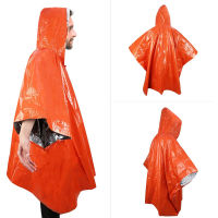 เสื้อปอนโชฝนฉุกเฉิน Mylar Poncho นำกลับมาใช้ใหม่ได้สำหรับผู้ชาย ผู้หญิง เด็ก ผู้ใหญ่ + ผ้าห่มกันความร้อนฉุกเฉิน แคมป์ปิ้ง เดินป่า และกิจกรรมกลางแจ้ง-SDFU STORE