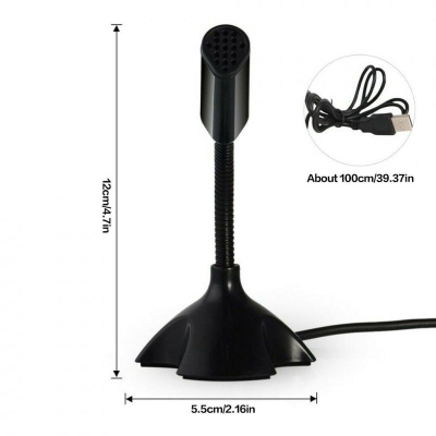 Adjustable USB Laptop Microphone Mini Studio Speech Microphone Stand Mic With Holder for Desktop PC High Quality