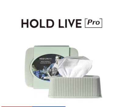 Holdlive SKIN FRIENDLY CLEANSING WIPEทำความสะอาดหน้า สลายคราบเมคอัพจัดหนักแม้แต่เครื่องสำอางกันน้ำ 100 แผ่น**ของแท้