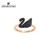 Swarovski Rings New สีดำหงส์ที่โดดเด่นที่สวยหรูบุคลิกภาพแหวนอารมณ์หรูหราแหวนสร้างสรรค์ระดับไฮเอนด์แหวนแต่งงานของขวัญแฟนผู้หญิงแฟชั่นเครื่องประดับ