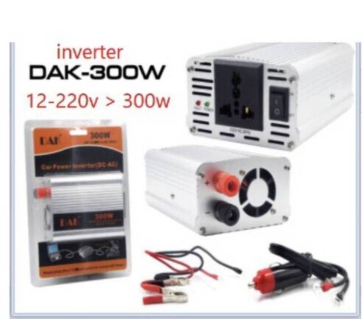 เครื่องอินเวอร์เตอร์แปลงไฟ-dak-12v-300w-power-inverter-12v-dc-เป็น-220v-ac-ขนาด-300w