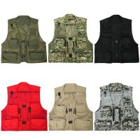 T4MF Mens Mesh Outdoor Vest Mens Work Uniform Summer Fishing Photography Quick Dry Waistcoat Multi-pocket