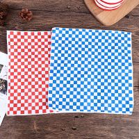 Red and Bule Checkered Dry Waxed Deli Paper Sheets Paper Liners for Plastic Food Basket Special for Wrapping Bread