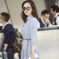 Women stripe dress long sleeve and seven-sleeve for choose women dress