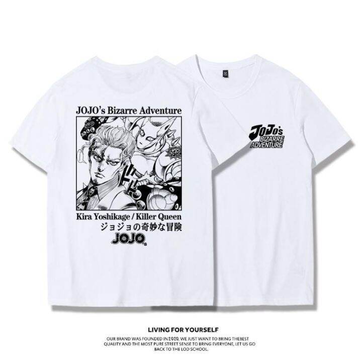 เสื้อยืด-sorajo-jotaro-kira-yoshikage-ภาพเคลื่อนไหวร่วมกันอุปกรณ์ต่อพ่วง-jojos-bizarre-adventure-เสื้อยืดชายน้ำแขนสั้น