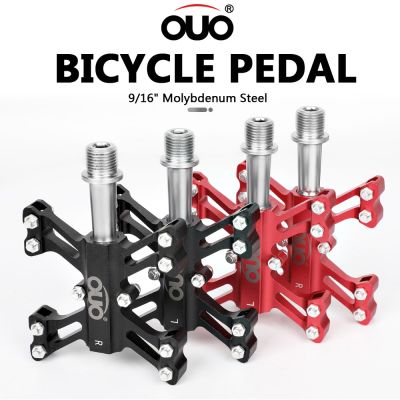 OUO แป้นเหยียบเอ็มทีบีอะลูมิเนียมแป้นเหยียบมอเตอร์ไซค์แนว Enduro ไฟจักรยานบนถนนแป้นสตั๊ดจักรยานเสือหมอบ BMX อุปกรณ์เสริม Cycl Essori ที่วางเท้า