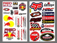 สติ๊กเกอร์แต่งรถ Red Bull Motocross Team Fox Brembo Veloil รถมอเตอร์ไซค์ บิ๊กไบค์ สติ๊กเกอร์ติดกระจก แต่งรถรถยนต์ ติดข้างรถ ติดหมวกกันน็อค จำนวน 2 แผ่น