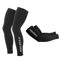 2023 Team Raudax Leg Warmers Black UV tection Cycling Arm Warmer Breathable Bicycle Running Racing MTB Bike Leg Sleeve  Pedometers