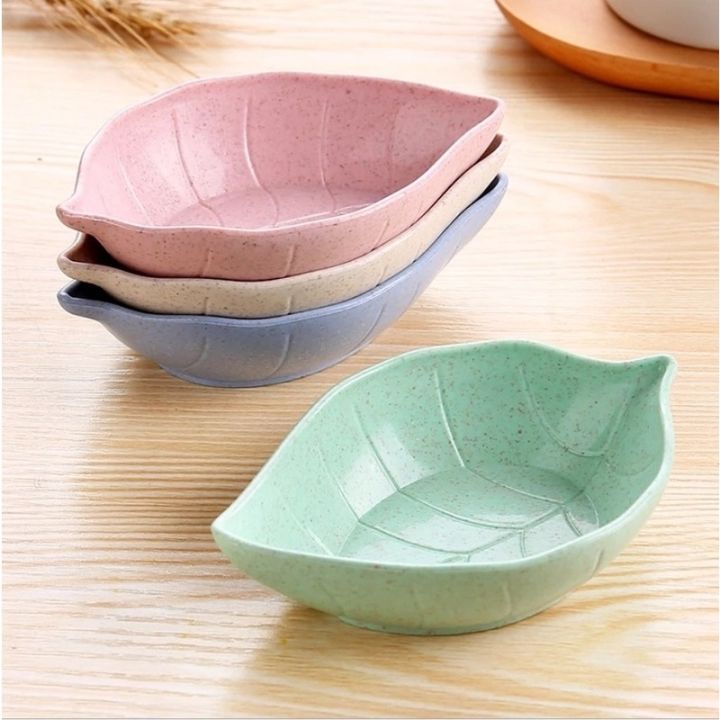 round-leave-flower-shaped-wheat-straw-seasoning-dish-kitchen-eco-friendly-household-spice-plate-with-handle