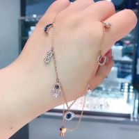 Swarovski Outlet Discount Devils Eye Lucky Horseshoe Necklace Womens Rose Gold Crystal Clavicle Chain 【SSY】