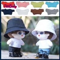 PETIBABY ชุดตุ๊กตาตุ๊กตามือผ้าฝ้าย8สีเสื้อยืดลายการ์ตูน15ซม.,ชุดตุ๊กตาอุปกรณ์ของเล่นเสื้อยืดขนาดเล็ก