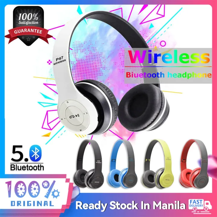 [Manila stock] P47 Wireless Bluetooth OnEar Headphones Headset 5.0