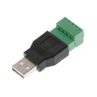 HVJ-Usb 2.0 Type A Male/female To 5p Screw W/ Shield Terminal Plug Adapter Connector