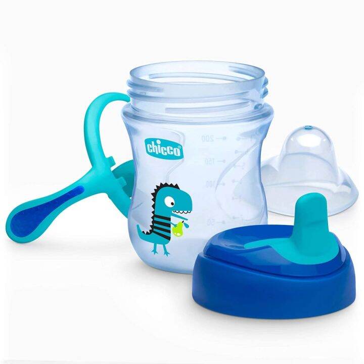 usa-แก้ว-หัดดื่ม-chicco-เทไม่หก-6m-7oz-semi-soft-spout-baby-trainer-sippy-cup-ขวดน้ำ-ถ้วยหัดดื่ม