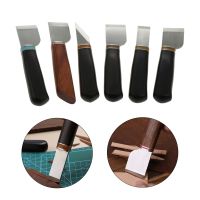 1pc Leather Cutting Knife Craft Skiving Tool Shaving Layer off Edging Safe Trimming Steel Blade Wood Handle DIY Sew Multi-size Shoes Accessories