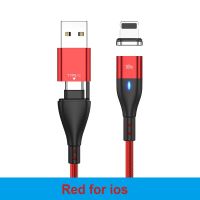 Aufu 6in ที่ชาร์จสาย Usb หัวแม่เหล็ก1 Xiaomi สายแล็ปท็อปเร็วสำหรับชาร์จ Usb Type C Type To C Micro Mobile Iphone