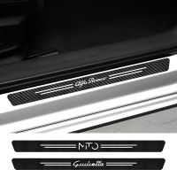 【CC】 Alfa 159 147 Stelvio 4C 156 Giulia Sportiva Accessories 4PCS Car Sill Stickers Carbon Decal