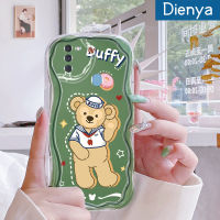 Dienya เคส A10 M11ลายการ์ตูนตุ๊กตาน่ารักหมีลายคลื่นใหม่เนื้อครีมนิ่มเคสโทรศัพท์โปร่งใสกันกระแทกปลอกซิลิโคนใสป้องกันเลนส์กล้อง