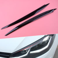 Dwcx 2ชิ้น ABS สีดำไฟหน้าคิ้วเปลือกตาตกแต่งปกตัดเหมาะสำหรับ VW g olf 7 VII GTI GTD TTE R MK7 2012-2015