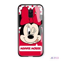 สำหรับ Samsung Galaxy J6 2018 On8 2016 J600การ์ตูนดิสนีย์มิกกี้ Minnie โดนัลด์เดซี่เป็ดหมีพู Dot Design เคสมันวาวกระจกเทมเปอร์ฝาหลังปลอก