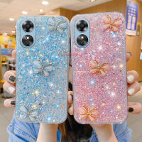 เคสโทรศัพท์ผีเสื้อคริสตัล3D สำหรับ OPPO A58 A38 4G A78 4G 5G A98 5G A17 A57 A17K 4G A77 A77s 5G A95 A96 A76ใหม่ล่าสุด2023ดาวเงางามปลอกโทรศัพท์มือถือ TPU นุ่มในสต็อก