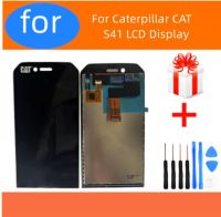 หน้าจอ LCD สำหรับ S41 Caterpillar สีดำขนาด5.0นิ้ว + ชุดประกอบดิจิไทเซอร์หน้าจอสัมผัสสำหรับแมว S41อุปกรณ์จอ Lcd มือถือโทรศัพท์