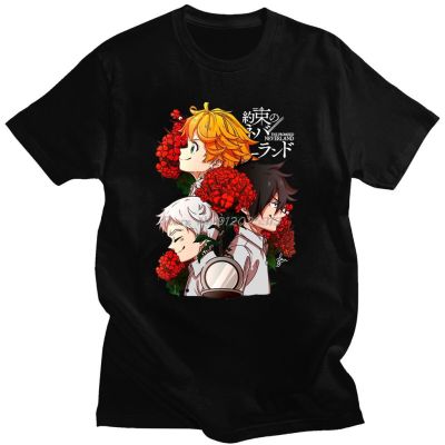 [COD]เสื้อยืดแขนสั้นลําลอง คอกลม ผ้าฝ้าย พิมพ์ลายอนิเมะ Promised Neverland สไตล์ญี่ปุ่น สําหรับผู้ชายS-5XL  MS90